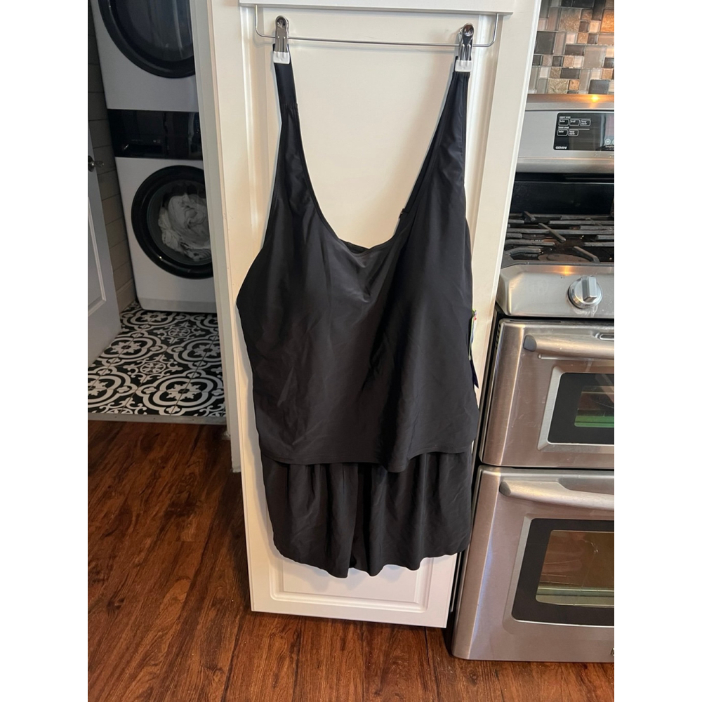 NWT Simply Fit Plus Black One Piece Swimdress - Picture 2 of 9